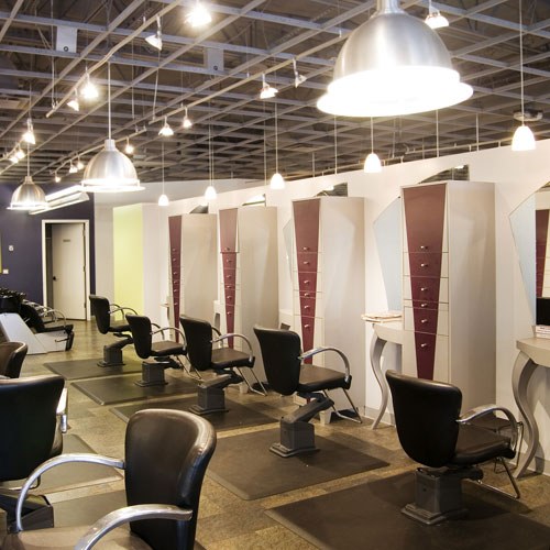 Salon interior with styling chairs