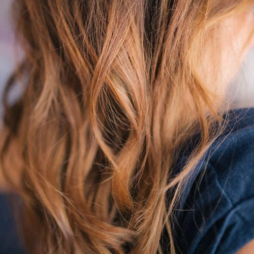 Long hair with a graduated color fade